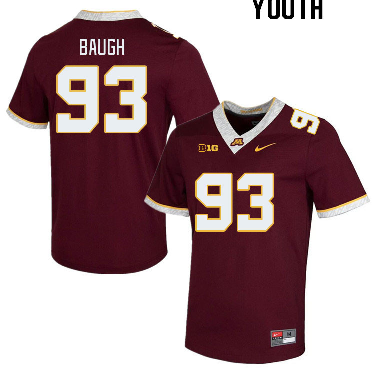 Youth #93 Kyler Baugh Minnesota Golden Gophers College Football Jerseys Stitched-Maroon